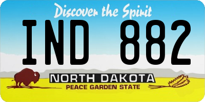 ND license plate IND882