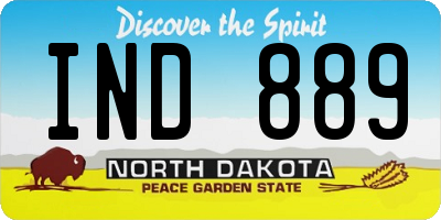 ND license plate IND889