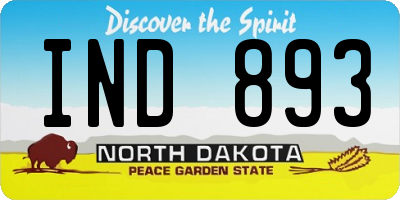ND license plate IND893