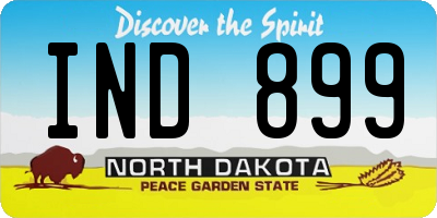 ND license plate IND899