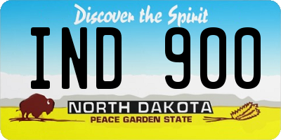 ND license plate IND900