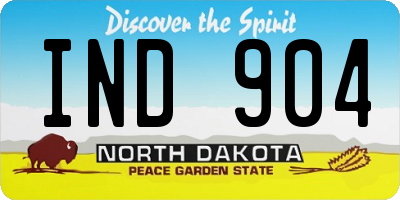 ND license plate IND904