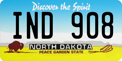 ND license plate IND908