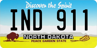 ND license plate IND911