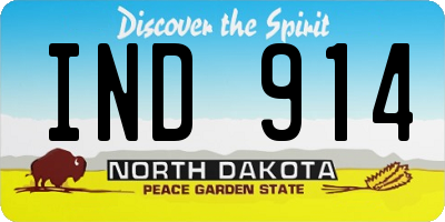 ND license plate IND914