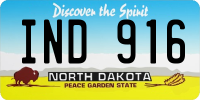 ND license plate IND916
