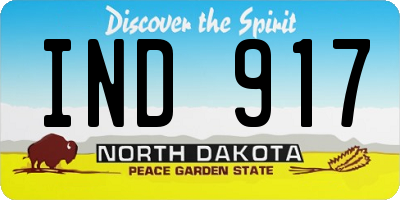 ND license plate IND917