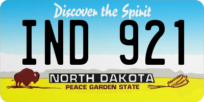 ND license plate IND921
