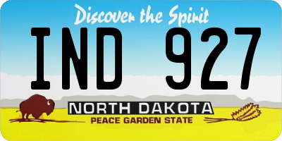ND license plate IND927