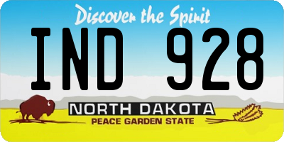 ND license plate IND928