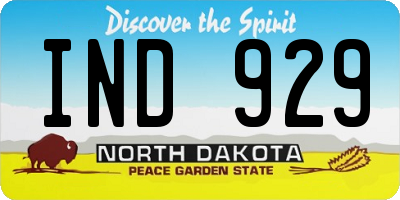 ND license plate IND929