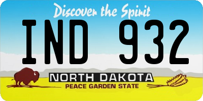 ND license plate IND932