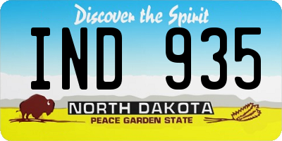 ND license plate IND935