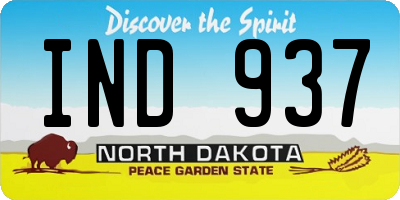 ND license plate IND937