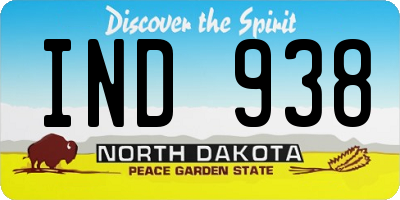 ND license plate IND938
