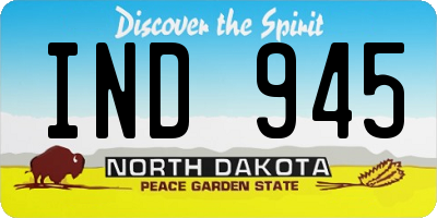 ND license plate IND945