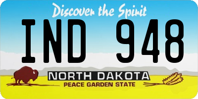 ND license plate IND948