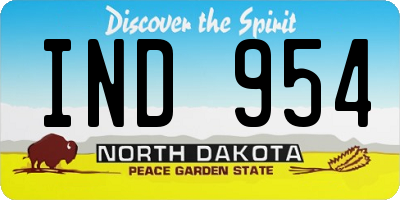 ND license plate IND954