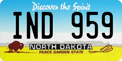 ND license plate IND959