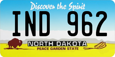 ND license plate IND962