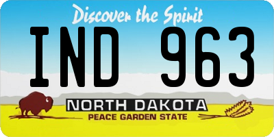 ND license plate IND963