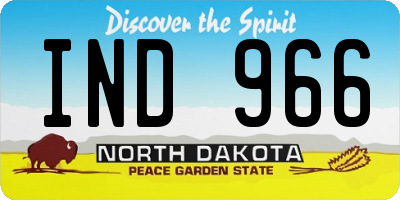 ND license plate IND966