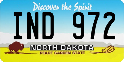 ND license plate IND972