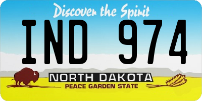 ND license plate IND974