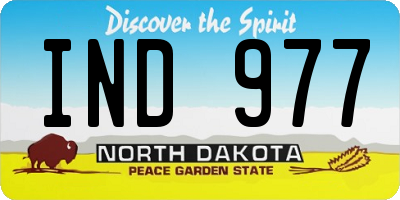 ND license plate IND977