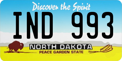 ND license plate IND993