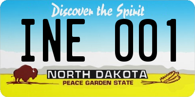 ND license plate INE001