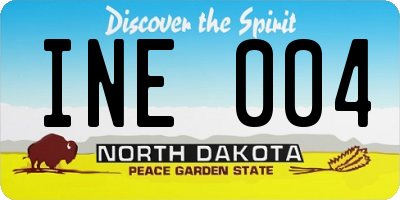 ND license plate INE004