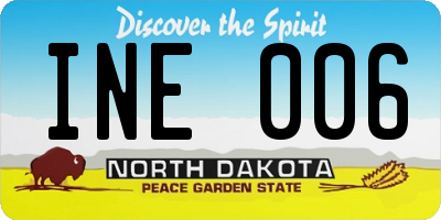 ND license plate INE006