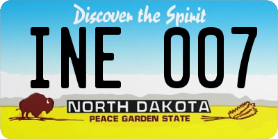 ND license plate INE007