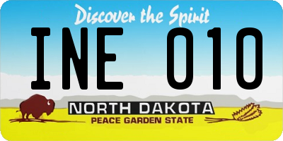 ND license plate INE010