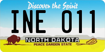 ND license plate INE011