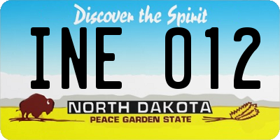 ND license plate INE012