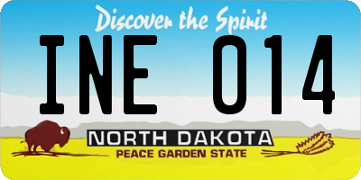ND license plate INE014