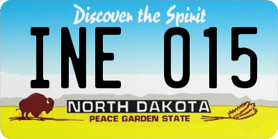 ND license plate INE015