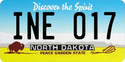 ND license plate INE017