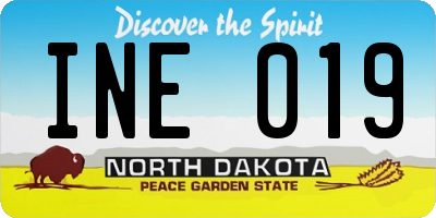 ND license plate INE019