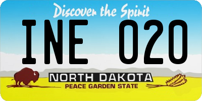 ND license plate INE020