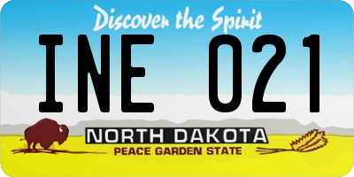 ND license plate INE021