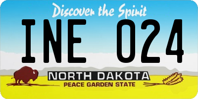 ND license plate INE024