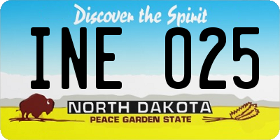 ND license plate INE025