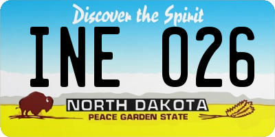 ND license plate INE026