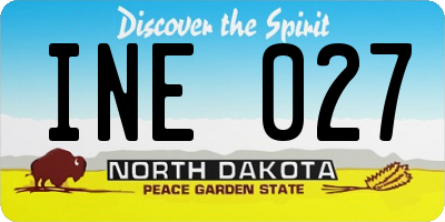ND license plate INE027