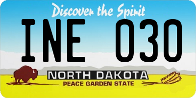 ND license plate INE030