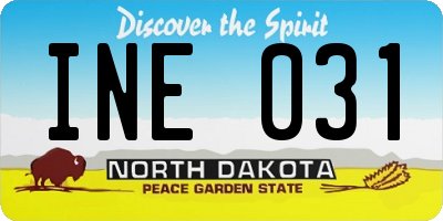 ND license plate INE031