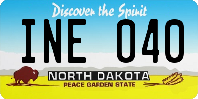 ND license plate INE040